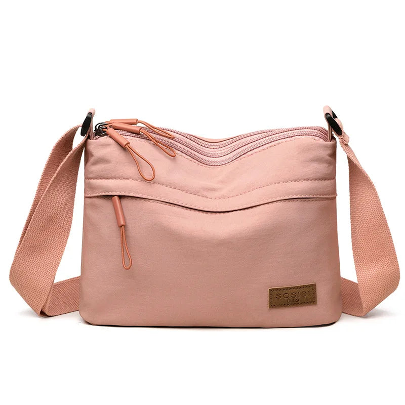 Multi-Pocket Nylon Shoulder Crossbody Bag for Women & Moms