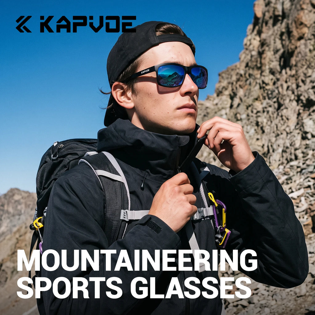 KAPVOE Anti-Glare Polarized Cycling Sunglasses Fashion Men Women Ultralight Fishing Glasses MTB Bicycle Marathon Sports Glasses Large-Frame Sports Running UV400 Goggles