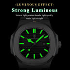 POEDAGAR Square Luxury Men Wristwatch Waterproof Luminous Date High Quality Stainless Steel Male Clock Business Sports Quartz Watches For Men Reloj Hombre mbzr
