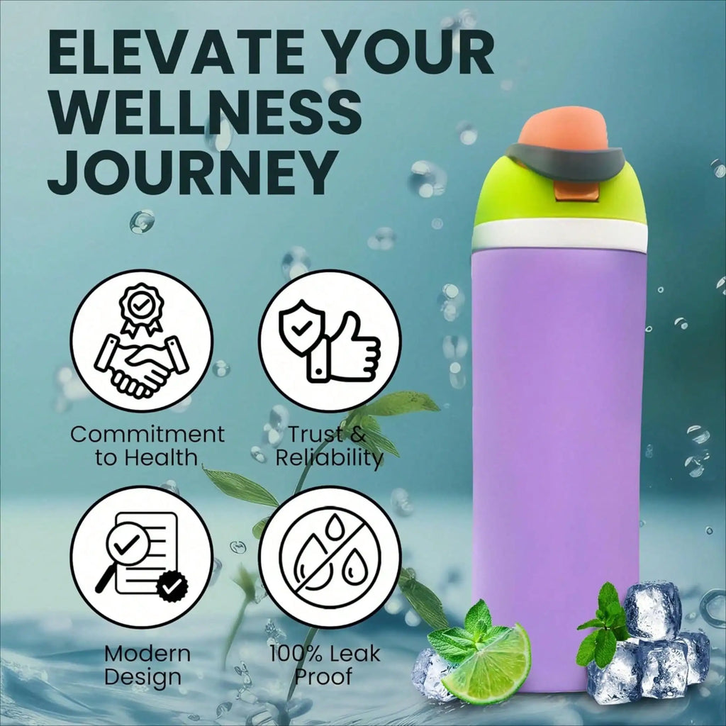 304 Stainless Steel Fitness Sports Vacuum Bottle with handle and straw, Large Capacity Macaron Thermal Mug 32 oz mbzr