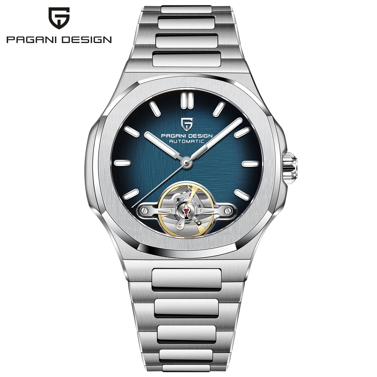 PAGANI DESIGN 2026 Men's Watch Skeleton Luxury Gold Automatic Watch For Men New Stainless steel  Business Mechanical Wristwatch