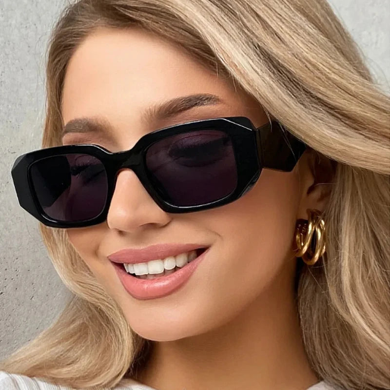 Vintage Brand Fashion Small Square Casual Sunglasses for Women Retro Unique Legs Eyewear UV400 Sun Glasses Ideal for Outdoor Travel Daily Wear Beach Trips Driving and All Kinds of Summer Outdoor Activities