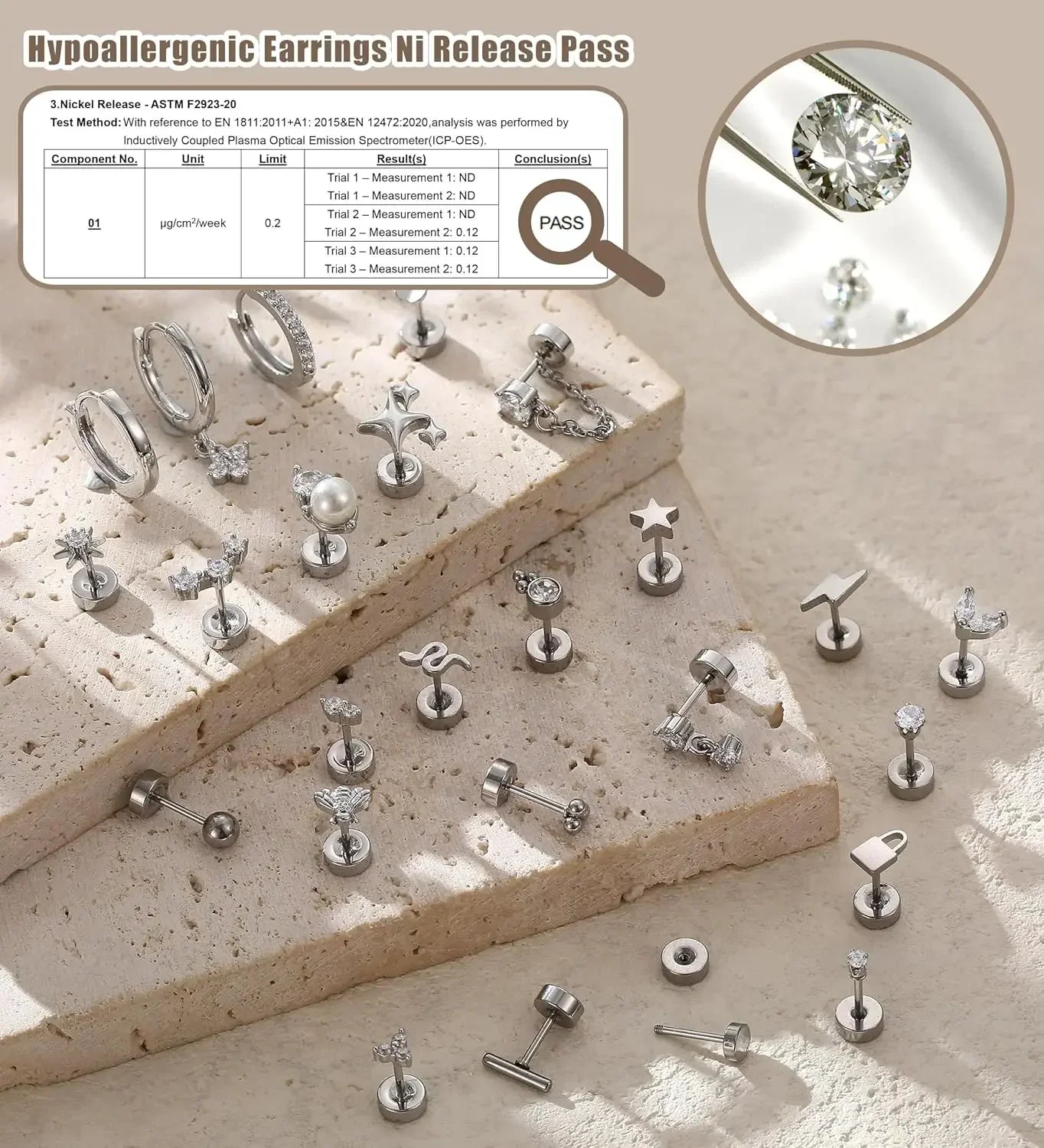 Bobisty 1pc Earrings for Sensitive Ears Surgical Stainless Steel Earrings for Women Dainty Flat Back Earring Stud Hoop Cartilage