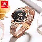 OLEVS 5189 Light Luxury Style Women Quartz Movement Watch Luminous Function 30m Waterproof Milanese Steel Strip Brand Wristwatch mbzr