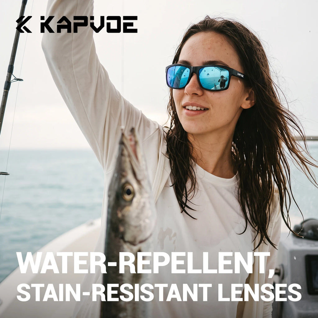 KAPVOE Anti-Glare Polarized Cycling Sunglasses Fashion Men Women Ultralight Fishing Glasses MTB Bicycle Marathon Sports Glasses Large-Frame Sports Running UV400 Goggles