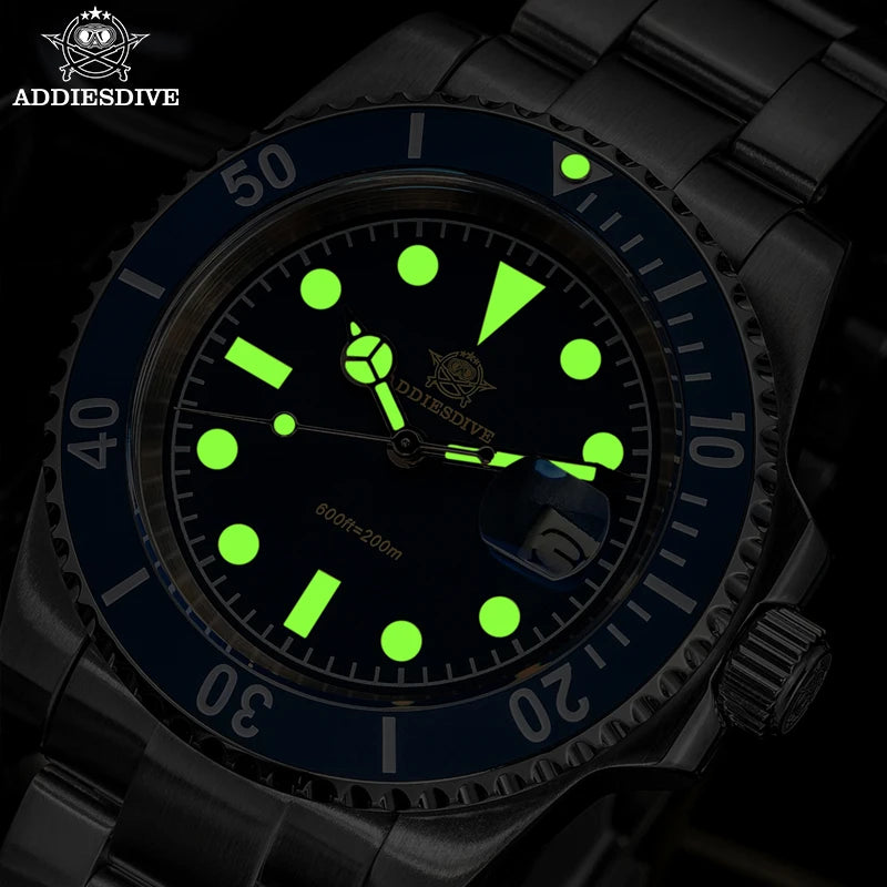 ADDIESDIVE 41mm Men's Quartz Watch 200m Diving Wristwatch c3 Retro Luminous Ceramic Bezel Stylish Men's Analog Watches AD2054 mbzr