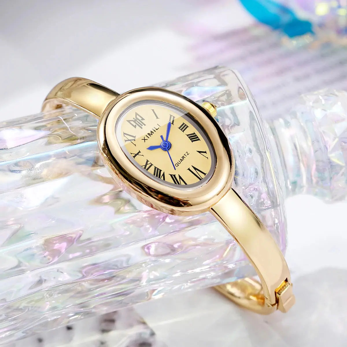Elegant Oval Roma Dial Quartz Watch Fashion Bracelet Strap Ladies Wristwatch mbzr