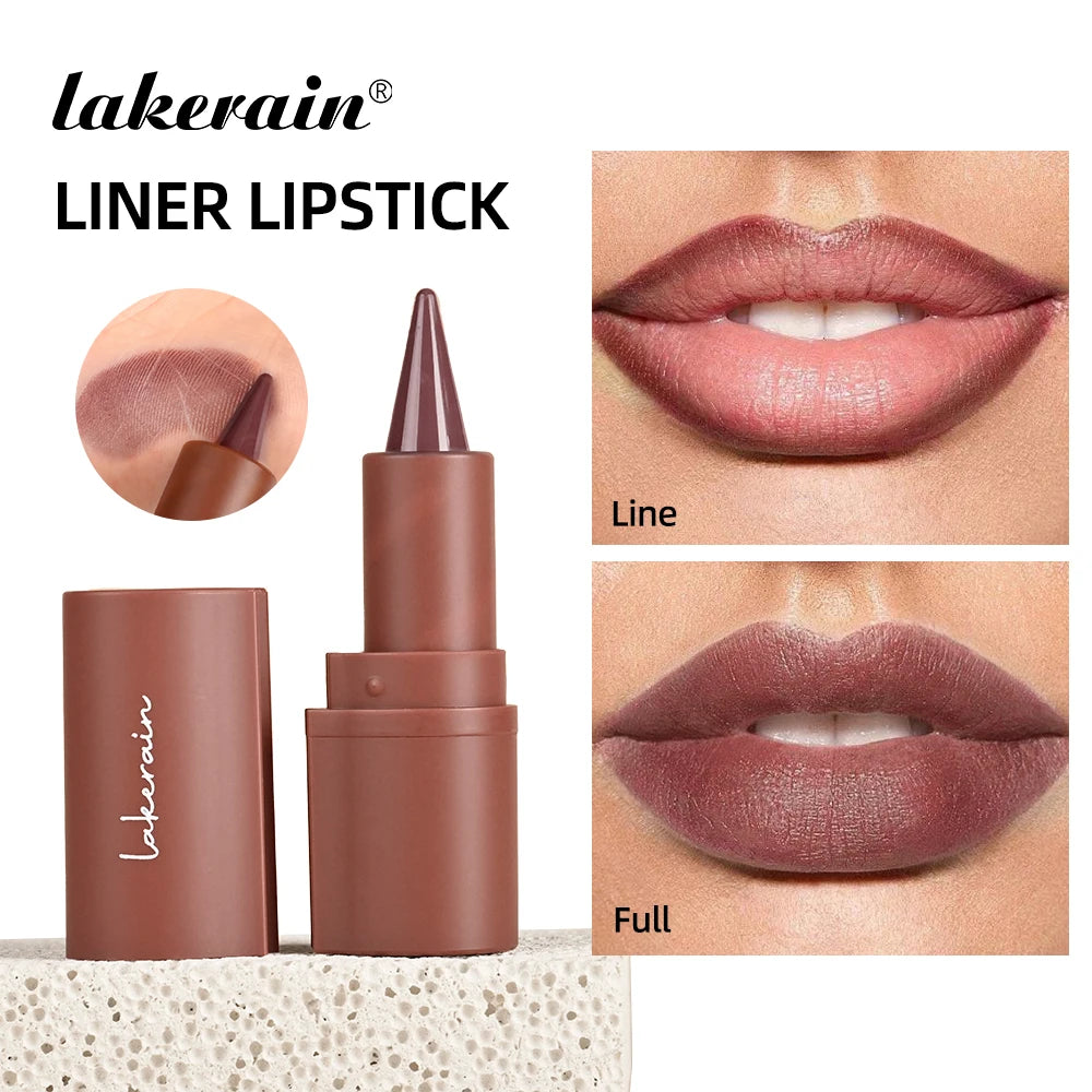 Liner Lipstick 6Colors Matte Black Brown Velvet Lipstick Waterproof Non Sticky Contouring Tint Lipliner Crayon Lip Makeup mbzr