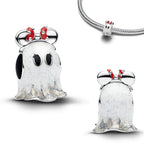 925 pure silver constellation pendant with relief texture of ghostly skull. Suitable for bracelets and necklaces. Jewelry.