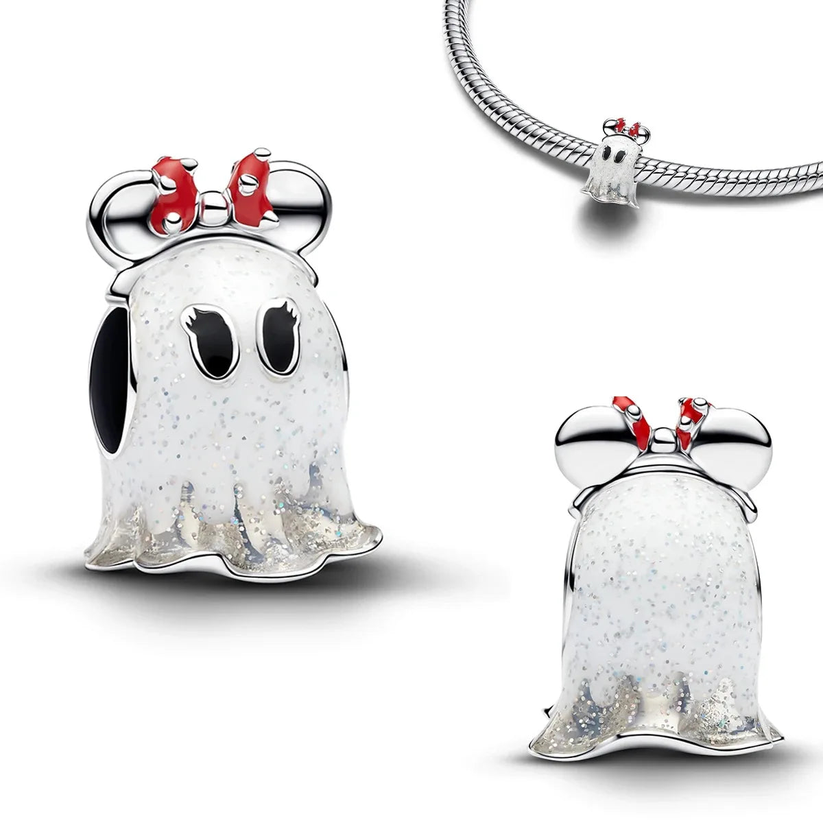 925 pure silver constellation pendant with relief texture of ghostly skull. Suitable for bracelets and necklaces. Jewelry.