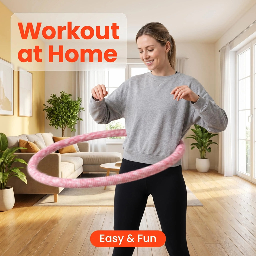 Fitness Circle- Adult Pilates Circle with Soft Spring Foldable Fitness Circle, Silent Pilates Circle Waist-Friendly Design, Full Wrap Fitness Circle Non-Pinching Fitness Circle Portable Sports Equipment, Christmas Gift for Gi mbzr