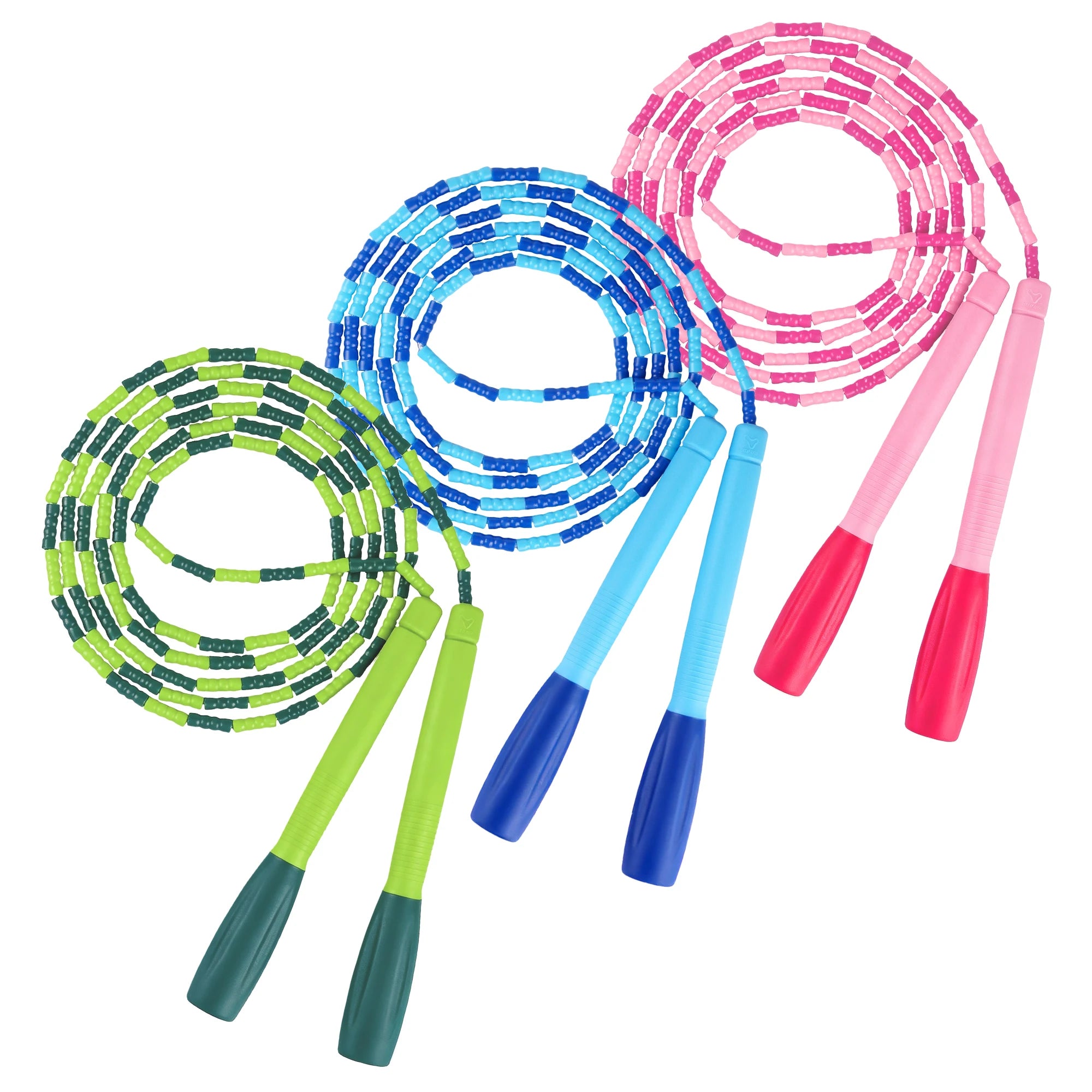 YUEDONG Adjustable Anti-Tangle TPU Beaded Jump Rope for Kids & Adults, 2.8m Length Two-Tone Fitness Skipping Rope for Rhythm Training & Beginner Workouts mbzr