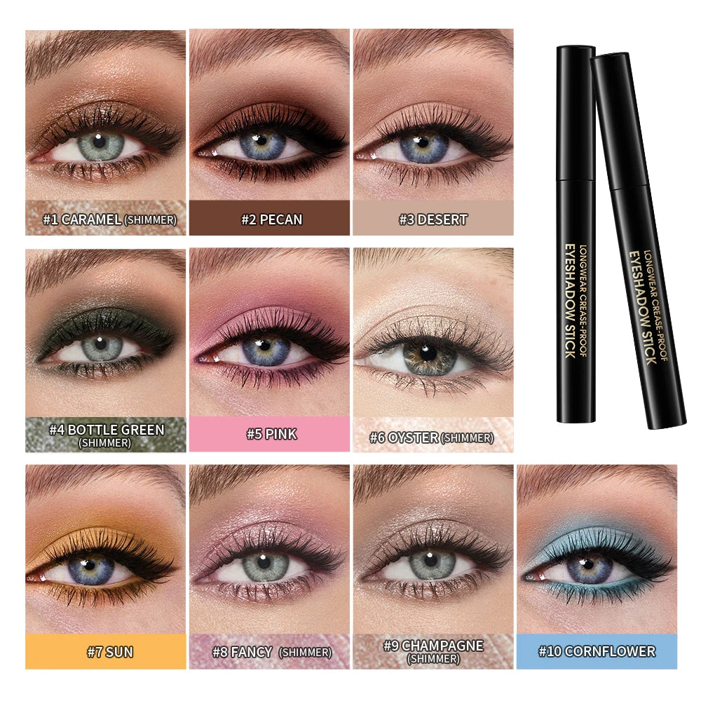 Lakerain Eyeshadow Stick Shimmer and Matte Long Lasting Waterproof Highlighter Metallic Glitter Eye Shadow Pencil Cosmetics mbzr