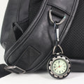 Carabiner Pocket Watch Silver Alloy Quartz Movement, Clip-on Outdoor Hiking Climbing Watch for Men Women