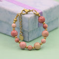 New Lovely Natural Stone Bead Bracelet Baby One Year Old Baptism Girls Lobster Clasp Stainless Steel Parts Personalized Jewelry