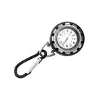 Carabiner Pocket Watch Silver Alloy Quartz Movement, Clip-on Outdoor Hiking Climbing Watch for Men Women