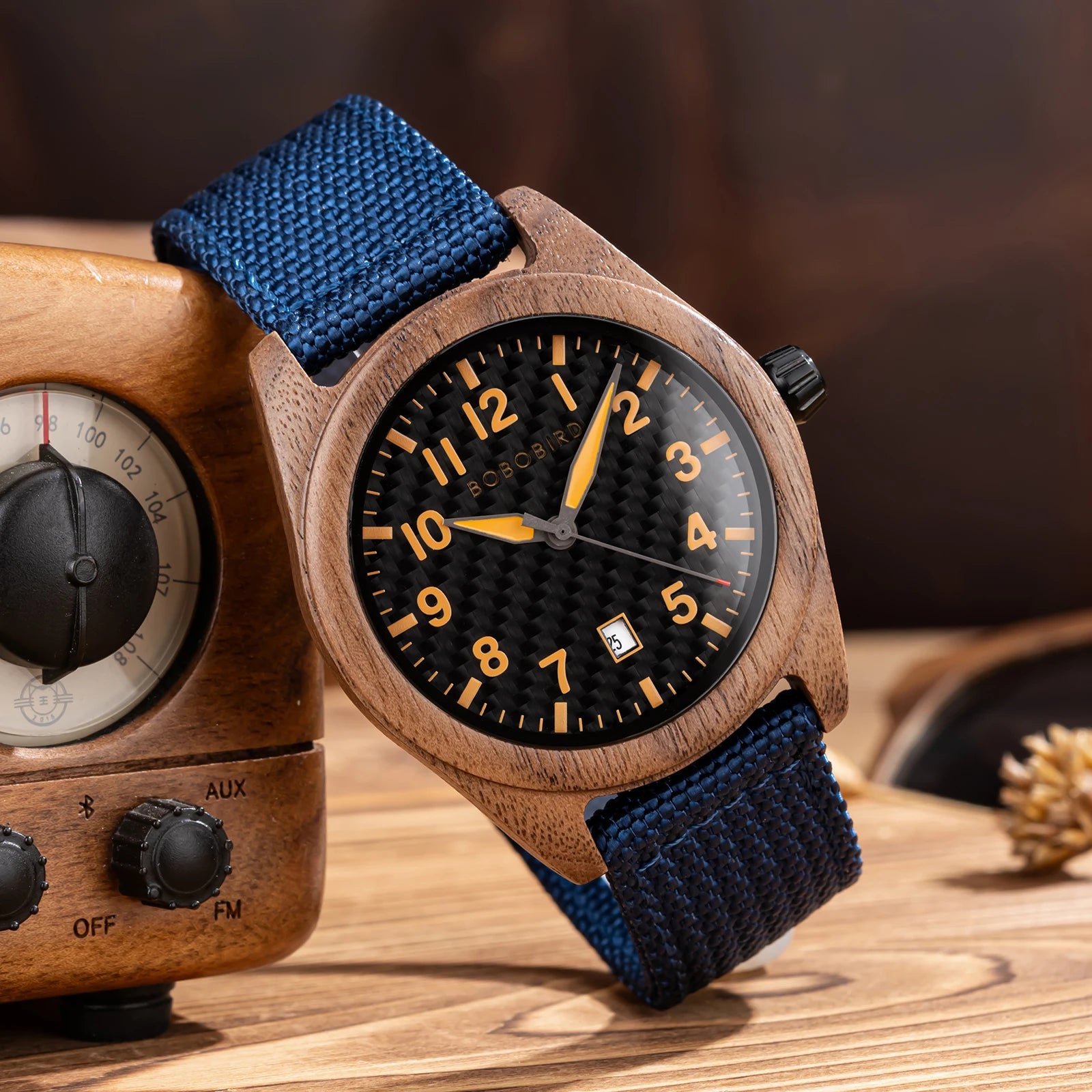 Fashion Wristwatch 41MM Sports Big Dial Luminous Hands BOBO BIRD Casual Men's Quartz Watch with Nylon Strap 2026 New US Local Delivery