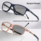 Photochromic Myopia Glasses  Anti Blue Light Flat Glasses Sunglasses Sports  Glasses Lenses Can Change Color Under Sunlight mbzr