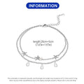 Layered Starfish Pearl Drop Charm Anklet for Women Foot Chain