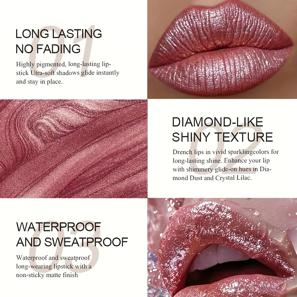 Waterproof and shimmery lipstick, waterproof and sweatproof, long-lasting and smudge-proof, not easy to smudge. mbzr