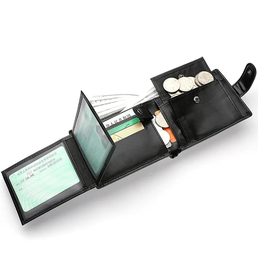 Men's Wallet Large Capacity Multi-Function Short Wallet Multi-slot Zipper Coin ID Credit Card Holder Men's Wallet mbzr
