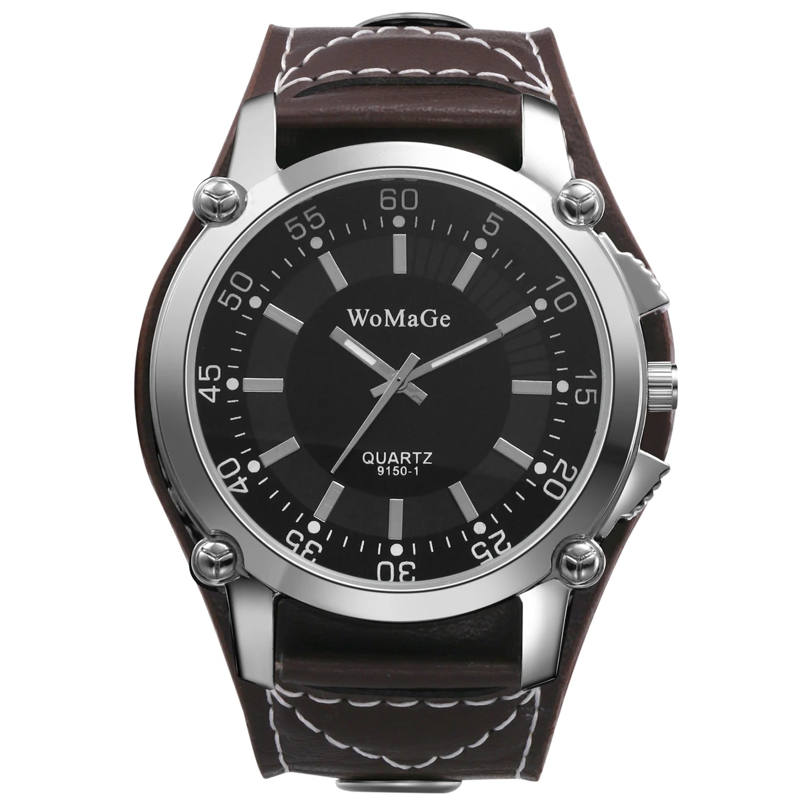 LANCARDO Punk Style Men's Watch Large Digital Dial Analog Quartz Wide Band Exaggerated Rock Motorcycle Casual Fashion Men Watch