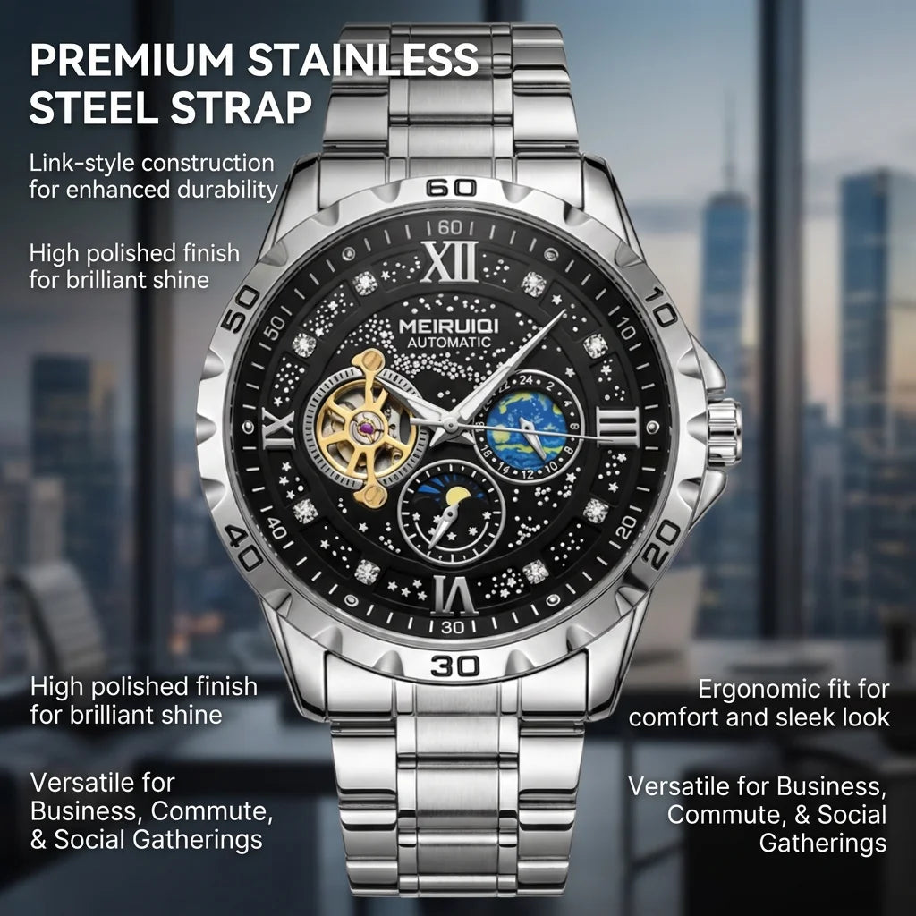 1Pcs Men's Black Dial Alloy Strap Vintage Fashion Classic Fashion Details Quartz Watch For Business Party Holiday