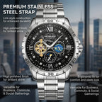 1Pcs Men's Black Dial Alloy Strap Vintage Fashion Classic Fashion Details Quartz Watch For Business Party Holiday