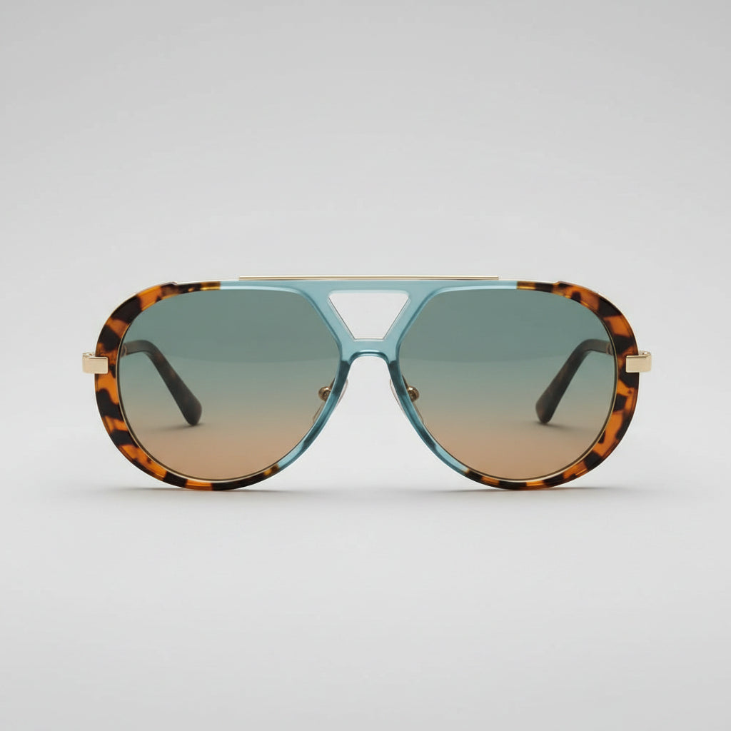Oversized Pilot Sunglasses for Women Men Trendy,Large Big Double beam Designer Fashion Vintage Shades Retro Sun Glasses mbzr