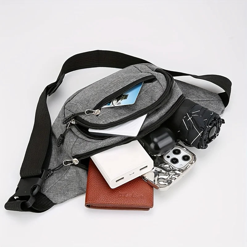 Multi-Pocket Fanny Pack for Men Women, Oxford Fabric Waist Bag, Outdoor Sports Crossbody Chest Bag, Running Cycling Phone Pouch