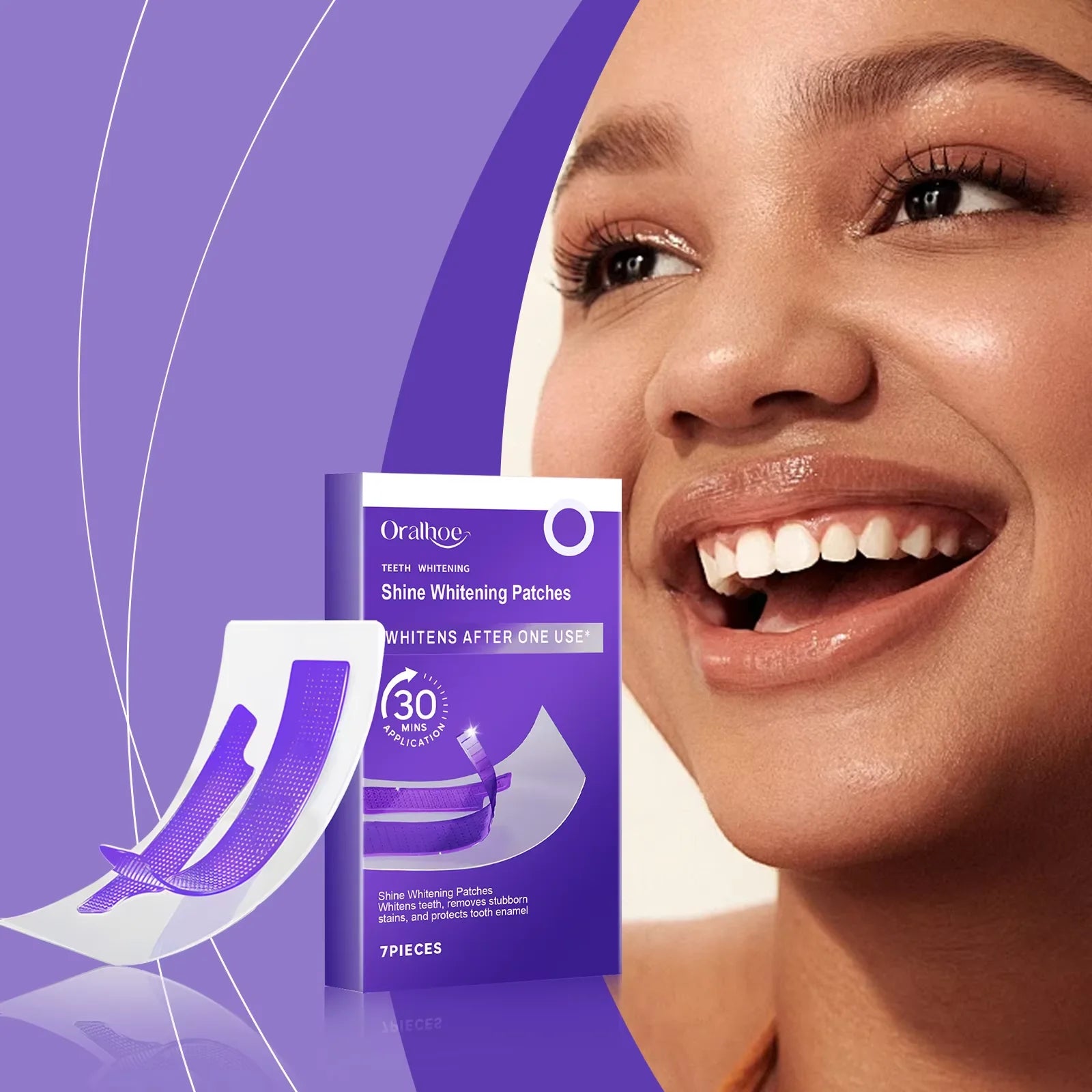 Purple Teeth Whitening Strips Brighten Tooth Remove Plaque Stain Cleaning Oral Hygiene Reduce Sensitivity Bleaching Dental Tools mbzr