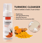 150ml Turmeric Vitamin C Cleanser Foam Gentle Face Wash Brightening Moisturizing Cleanser for Deep Pore Cleansing Skin Care mbzr
