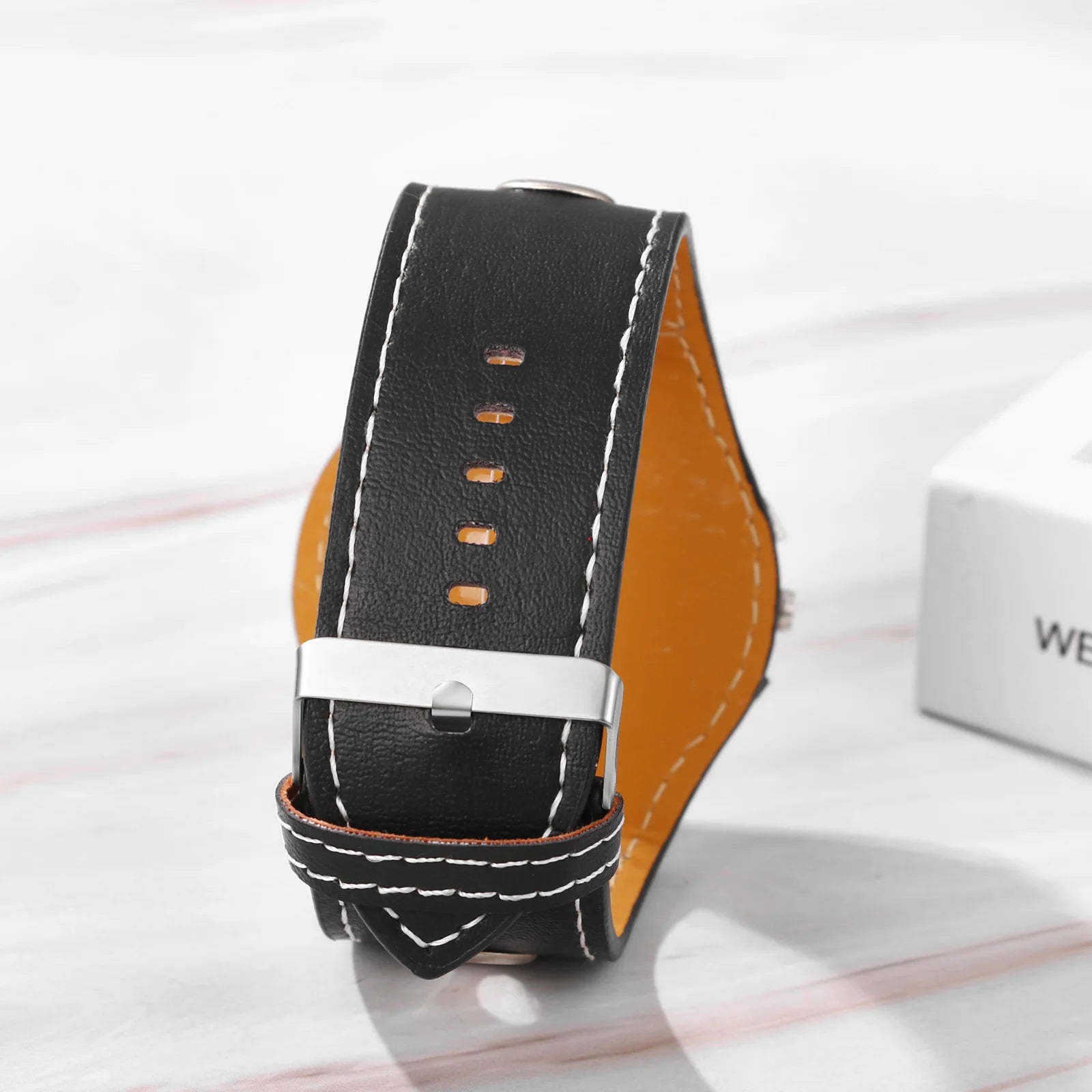 LANCARDO Punk Style Men's Watch Large Digital Dial Analog Quartz Wide Band Exaggerated Rock Motorcycle Casual Fashion Men Watch