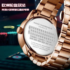 Mark Fairwhale  Casual Leather Strap dial Rotatable Roulette Watch Dial Men's Wristwatch Quartz Fashion WristWatch Wrist Watches for man mbzr
