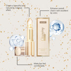 24K Gold Foil Vitamin E Lip Balm Crystal Jelly Lipstick,Moisturizing Lip Care for Dry Lips,Long-Lasting Hydrating Tint mbzr