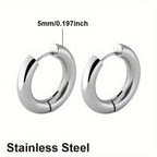 1 pair of punk style circular ring earrings L stainless steel large-sized exaggerated ear bones, ear screens, and earrings for both men and women