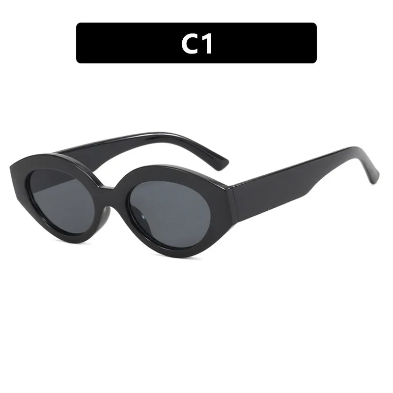 Fashion Cat Eye Sunglasses Women 2026 Ins Popular Vintage Punk Oval Sun Glasses Female Trending Shades Multicolour Eyewear UV400