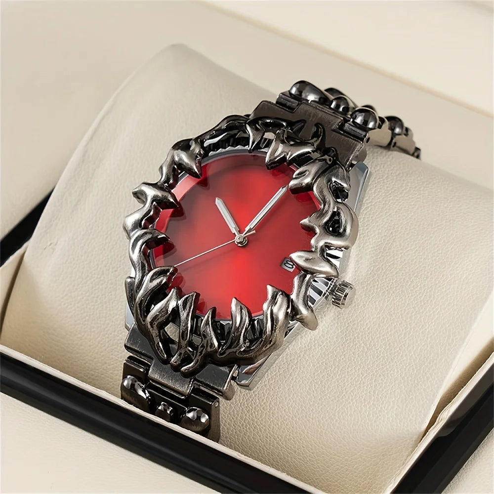 Fashion Heterosexual Men's Watch Claw Shape Table Alabaster Round Dial Retro Watches Y2K Unique Shaped Senior Ins Niche Men's Quartz Watch