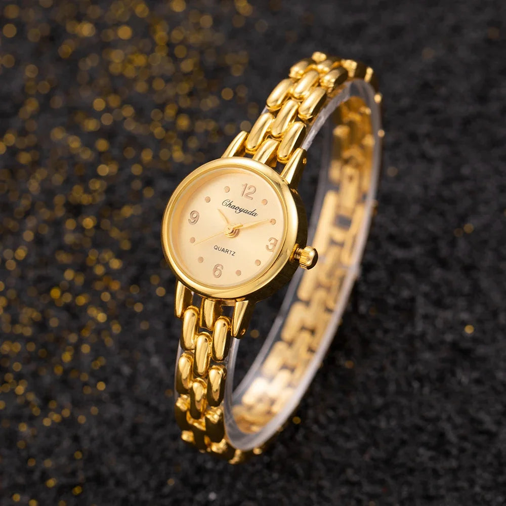 Top Brand Women Watch Fashion Small Dial Gold Watch Woman Luxury Alloy Strap Ladies Quartz Wristwatches Gift Clock Reloj Mujer
