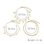 accessories summer simple personality multi-layer anklet European and American popular leaf peach sequined pendant chain female mbzr