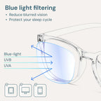 Clear Blue Light Glasses for Computer & Gaming - Anti UV, Scratch-Resistant, Comfort Fit mbzr
