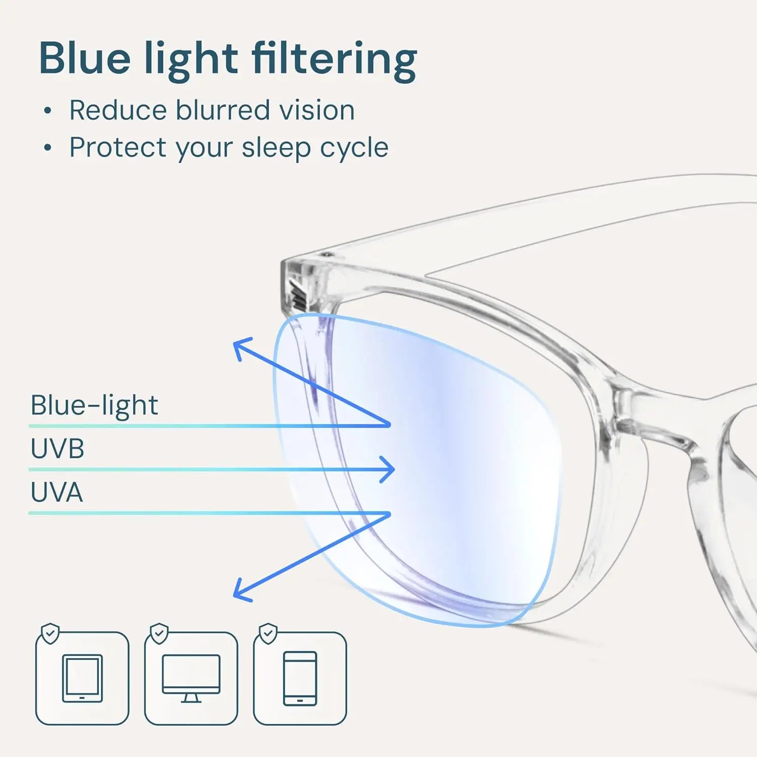 Clear Blue Light Glasses for Computer & Gaming - Anti UV, Scratch-Resistant, Comfort Fit mbzr