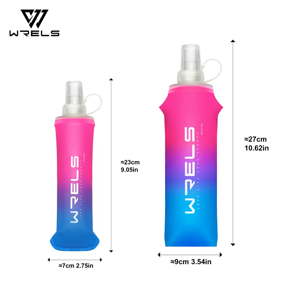 Sport Water Bottle TPU Folding Soft Flask Drink Portable Water Bottle High Flow Running Hiking Bicycle Fitness Water Bag mbzr