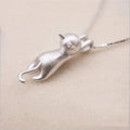 Popular 925 Sterling Silver Jewelry Fashion Simple Animal Cute Kitty Clavicle Chain Pendant Cat Necklaces XL003 925 sterling silver mbzr
