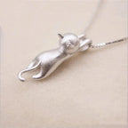 Popular 925 Sterling Silver Jewelry Fashion Simple Animal Cute Kitty Clavicle Chain Pendant Cat Necklaces XL003 925 sterling silver mbzr