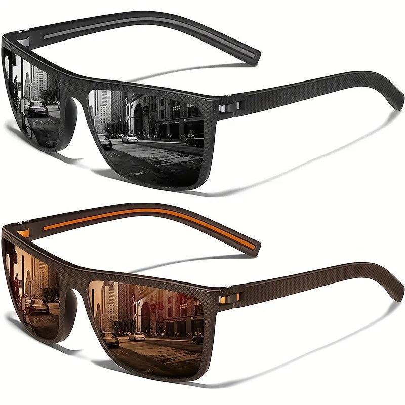 Square Polarized Sunglasses for Men and Women Lightweight Frame Sun Glasses with UV Protection mbzr