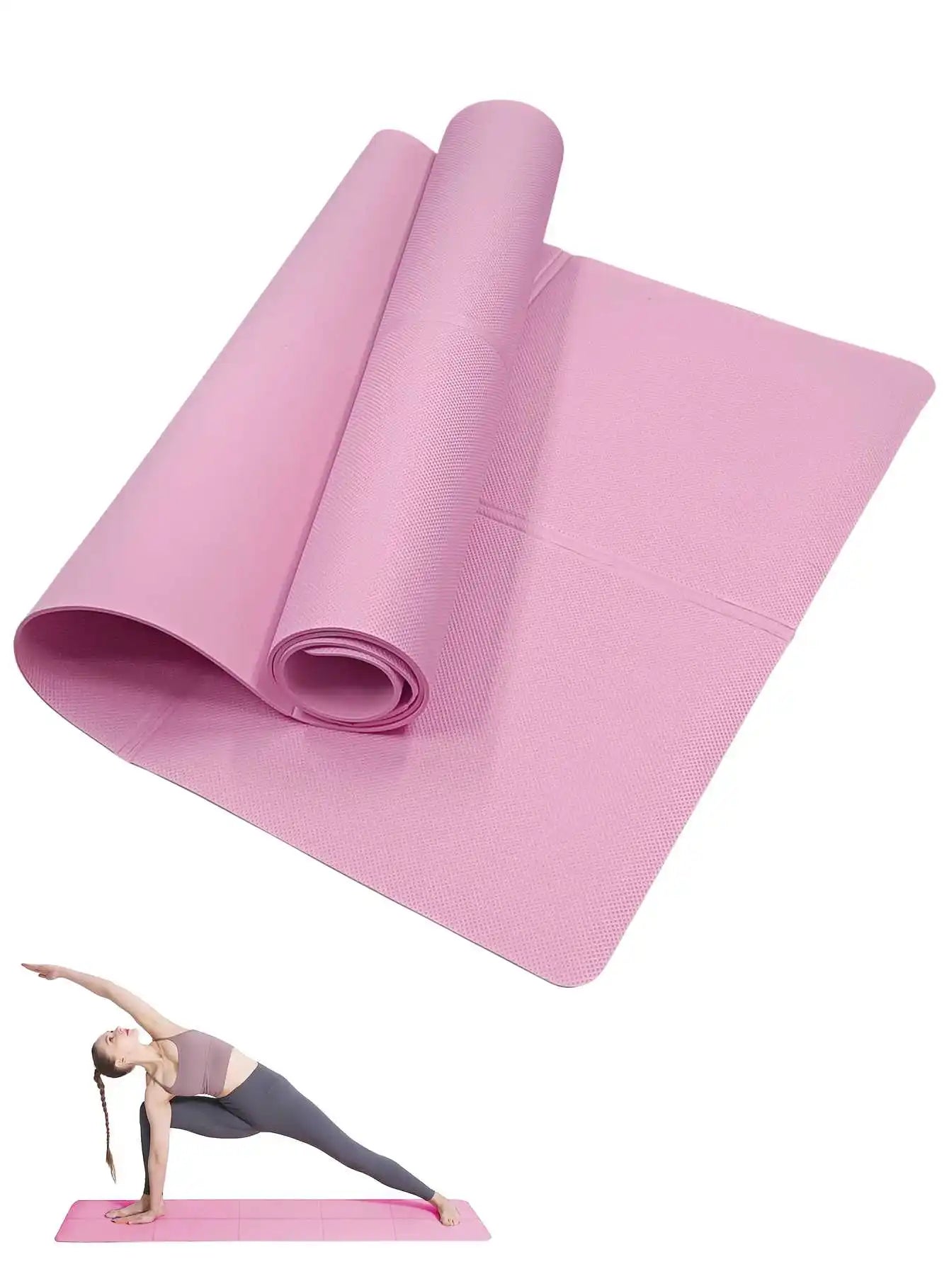 Yoga Mat Pilates Fitness Mat 3/4/6mm Thicknes Non Slip Yoga Cushion Travel Fitness Exercise Pad for Women Home Gym Floor Workout mbzr