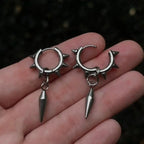 Gothic Style Punk Metal Personality Rivet Star-pointed Cone Hoop Pendant Earrings for Women Hip Hop Earring Charm Jewelry Gift