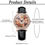 LANCARDO Crystal Diamond Leather Waterproof Watch Quartz Crystal Rotary Decompress Rhinestone Case Women's Home Business Casual