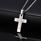 Cross Pendant Necklaces for Men Boys,Waterproof Stainless Steel Necklace,Christian Religious Faith Prayer Jewelry Gift mbzr